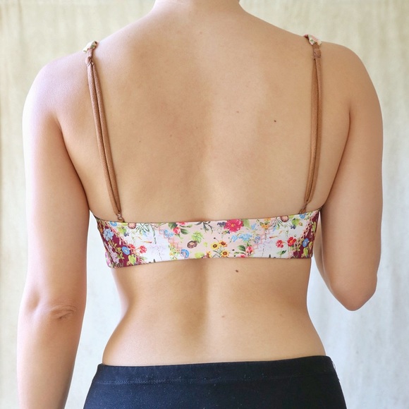 Agua Bendita Floral Print Lace Front Bikini Top - Picture 3 of 4